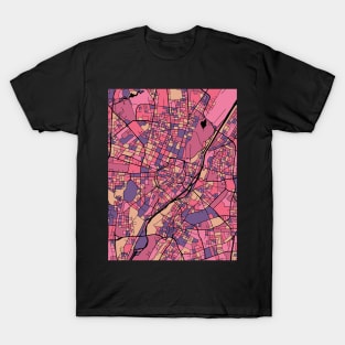 Munich Map Pattern in Purple & Pink T-Shirt